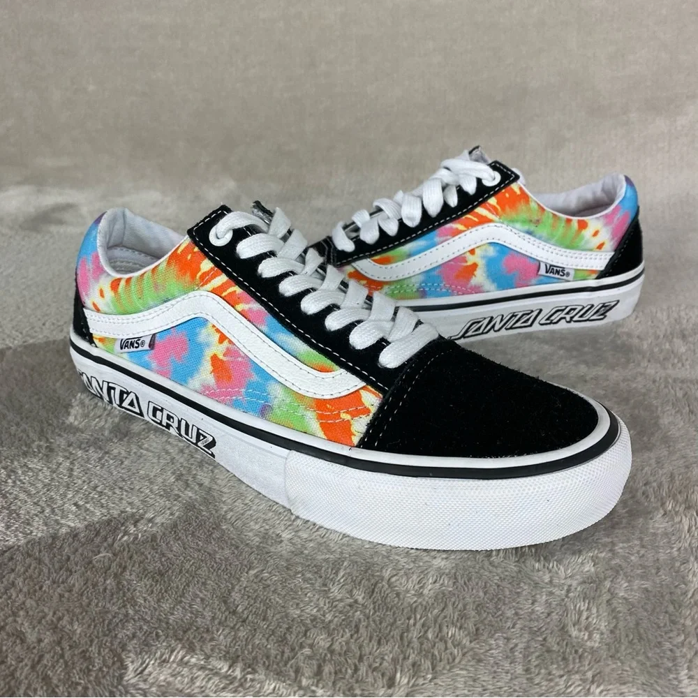 Vans x Santa Cruz Old Skool Pro Shoes Boys 4.5 Women 6 Tie Dye Skate Sneaker NEW